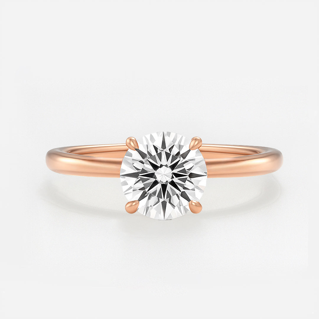The Venice Ring - Low Set Round Solitaire - Lab Grown Diamond
