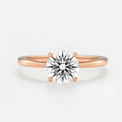 The Venice Ring - Low Set Round Solitaire - Lab Grown Diamond