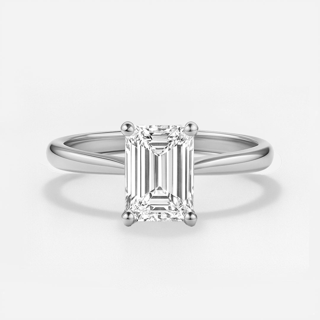The Brescia Ring - Hidden Halo Cathedral Radiant Solitaire