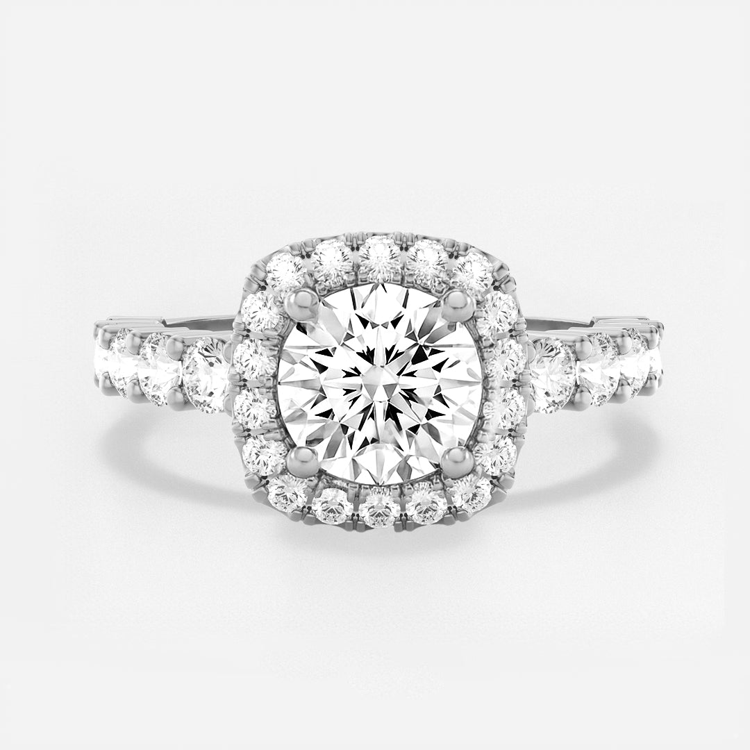 The Tara Ring – Cushion Halo Diamond Engagement Ring