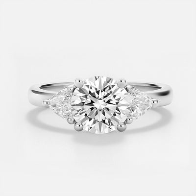 The Charlotte Ring - Lab Grown Diamond Trilogy Ring with Trillion Sides