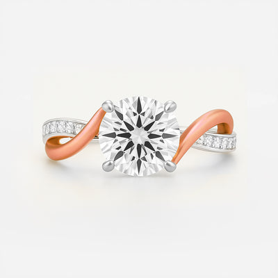 The Valencia Ring - Twist Engagement Ring Two-Tone Gold - Lab Grown Diamond