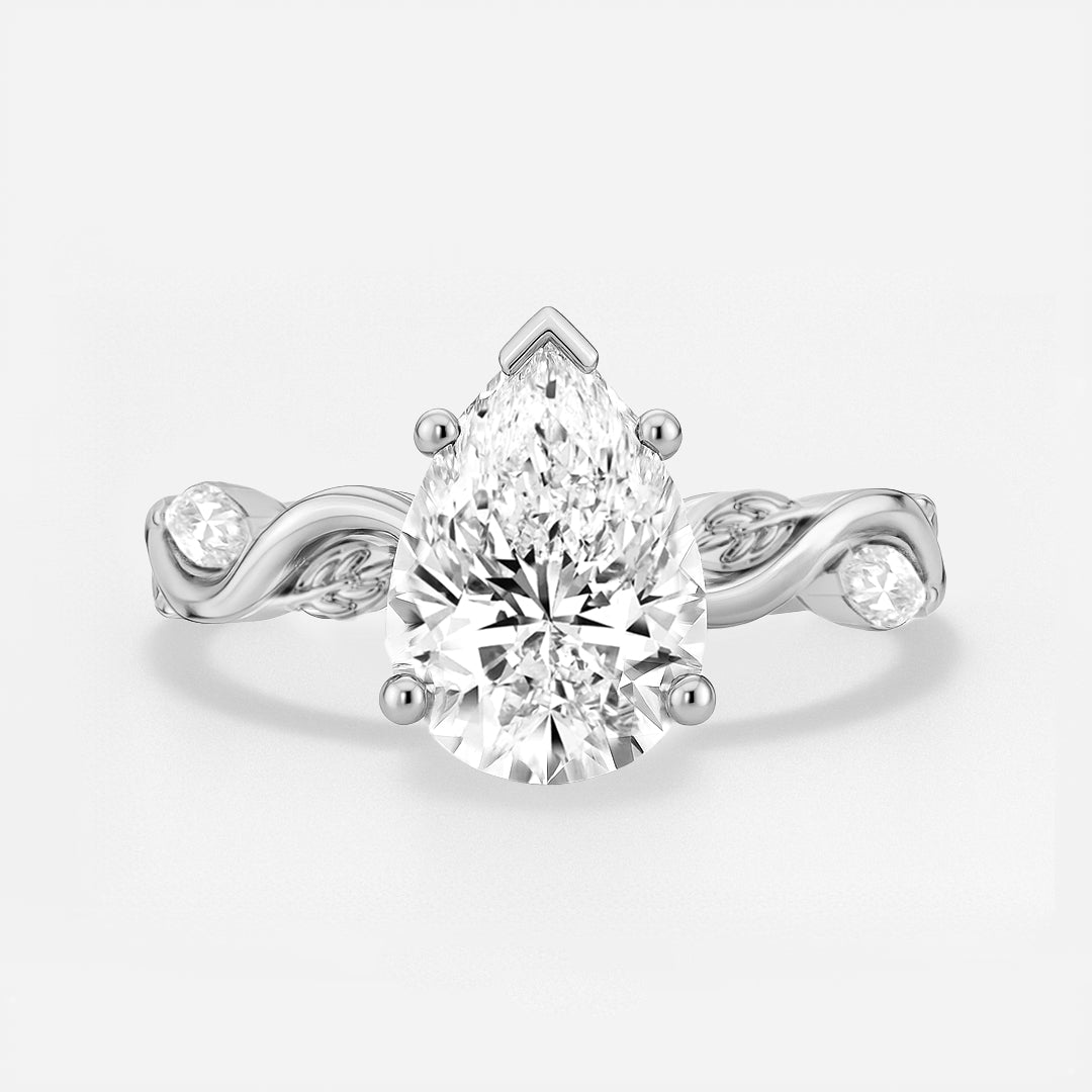 Marquise Accent Diamond Engagement Ring - Palmer