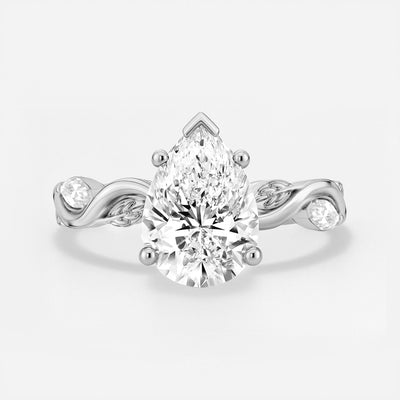 Marquise Accent Diamond Engagement Ring - Palmer