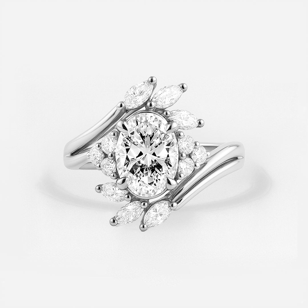 The Michelle Ring - Vintage Halo Oval Engagement Ring