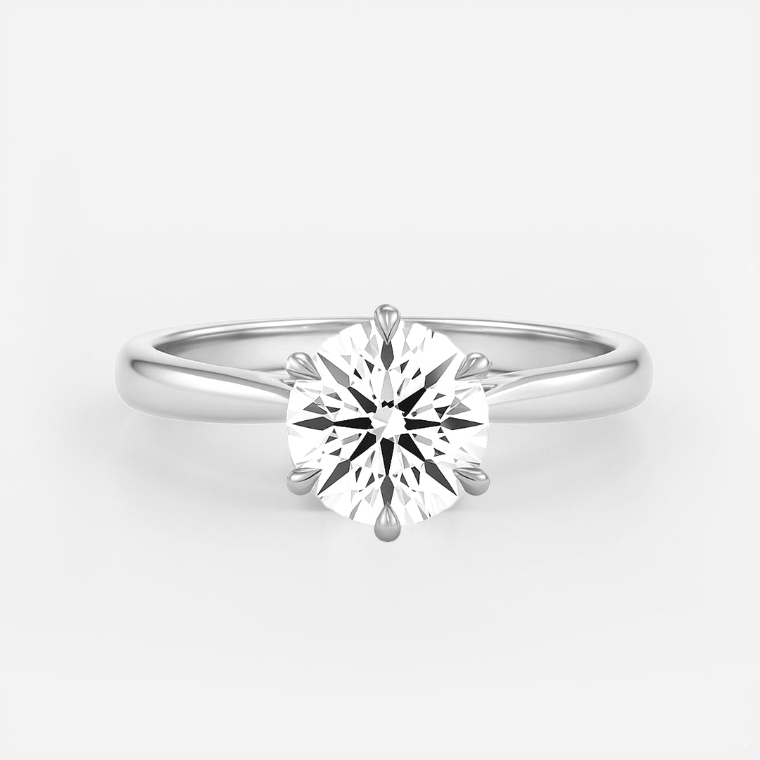The Jasmine Ring - Cathedral Two Tone Setting - Lab Grown Diamond