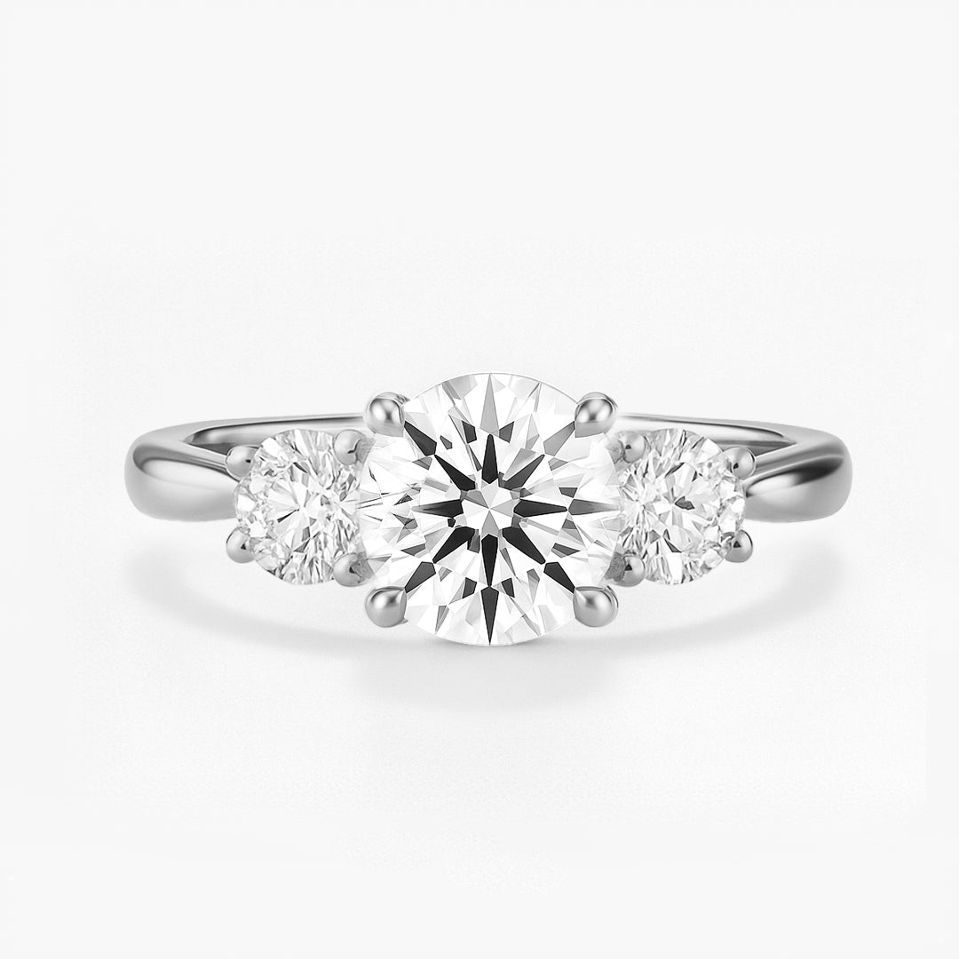 The Adelaide Ring - Trilogy With Round Side Stones