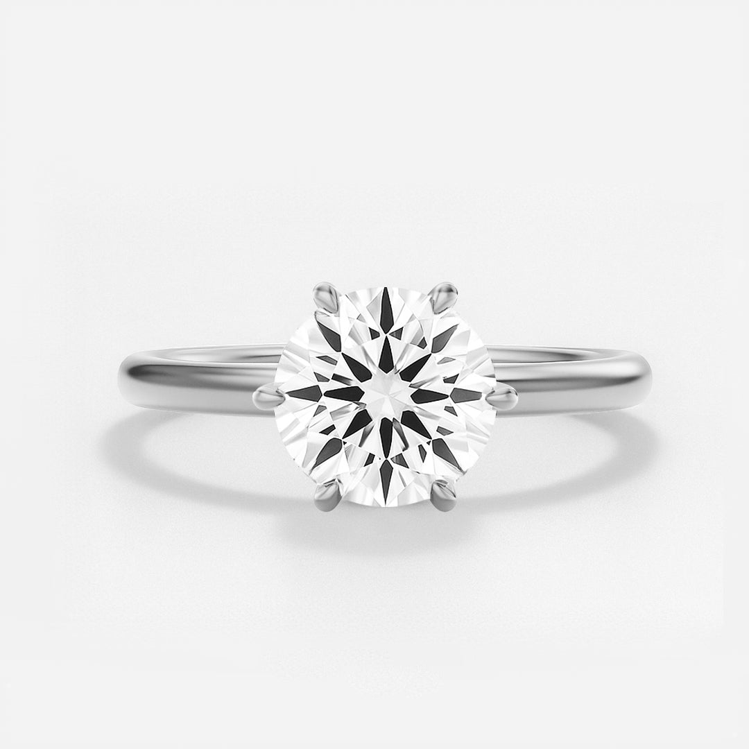 The Stanton Ring - 6-Claw Round Solitaire - Lab Grown Diamond