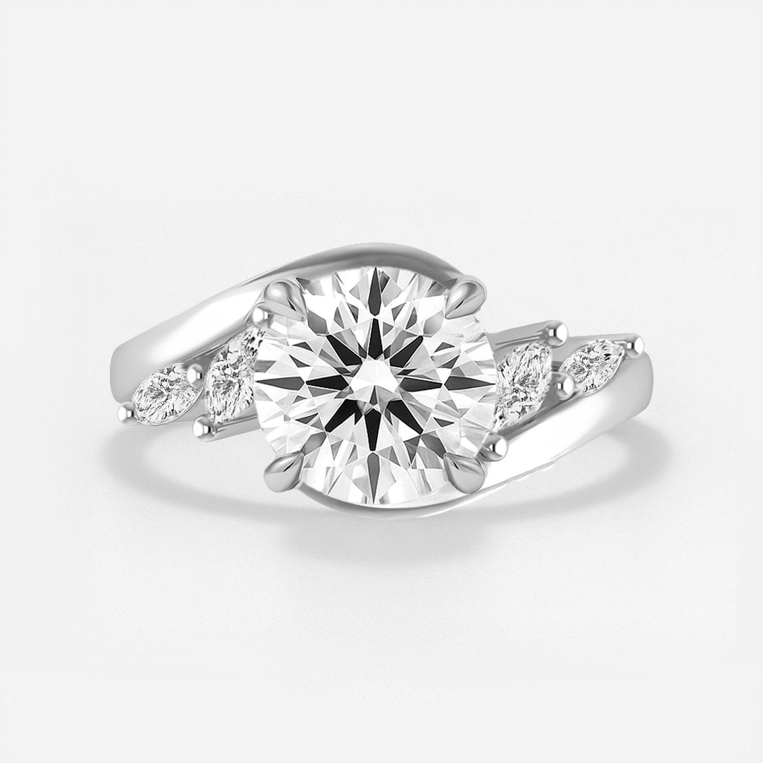 The Melody Ring - Wave Ring with Marquise Accents