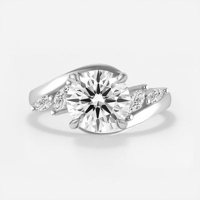 The Melody Ring - Wave Ring with Marquise Accents