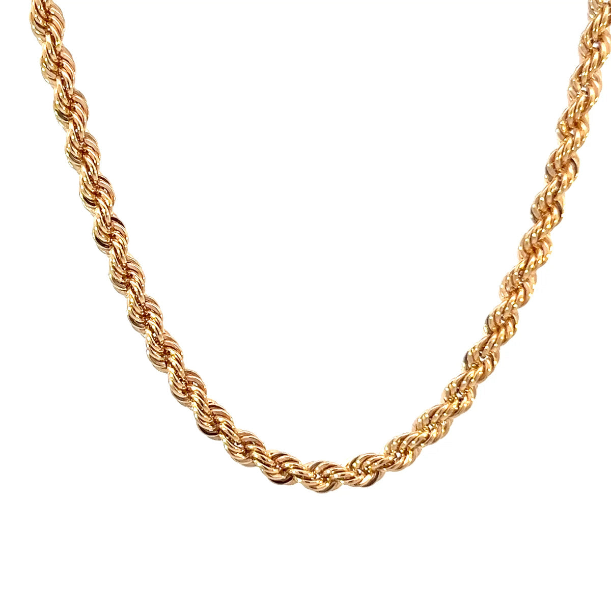 9K Yellow Gold 50cm Hollow Rope Chain
