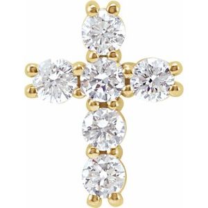 14K Yellow 1/4 CTW Natural Diamond Cross Pendant