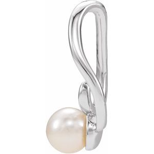 Sterling Silver Cultured White Freshwater Pearl Freeform Pendant