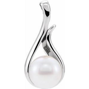 Sterling Silver Cultured White Freshwater Pearl Pendant