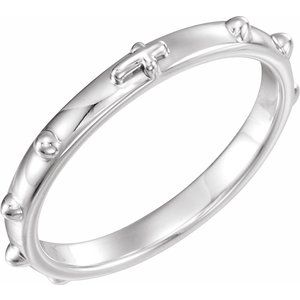 Sterling Silver 2.5 mm Rosary Ring Size O