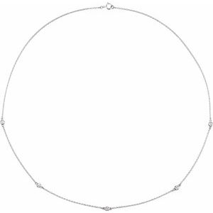 0.25CTW Lab-Grown Diamond 5-Station 45cm Necklace