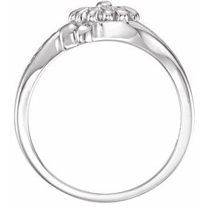 14K White Love Waits Chastity Ring