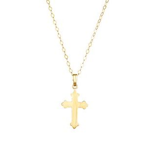 14K Yellow Cross 15" Necklace