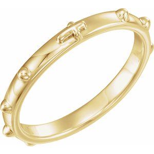 10K Yellow 2.5 mm Rosary Ring Size Y