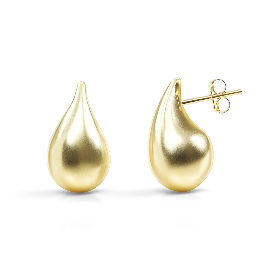 9K Yellow Gold Teardrop Studs