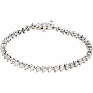 14K Yellow, White or Rose 4.75CTW Lab-Grown Diamond Line 18cm Bracelet