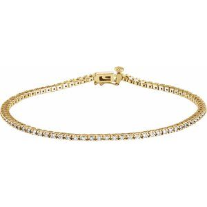 14K White, Yellow or Rose Gold 0.875CTW Lab-Grown Diamond Line 18cm Bracelet