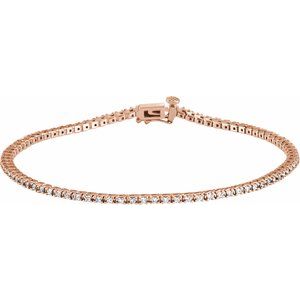 14K White, Yellow or Rose Gold 0.875CTW Lab-Grown Diamond Line 18cm Bracelet