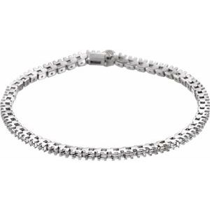 14K White 2.125 CTW Natural Diamond Line 18cm  Bracelet