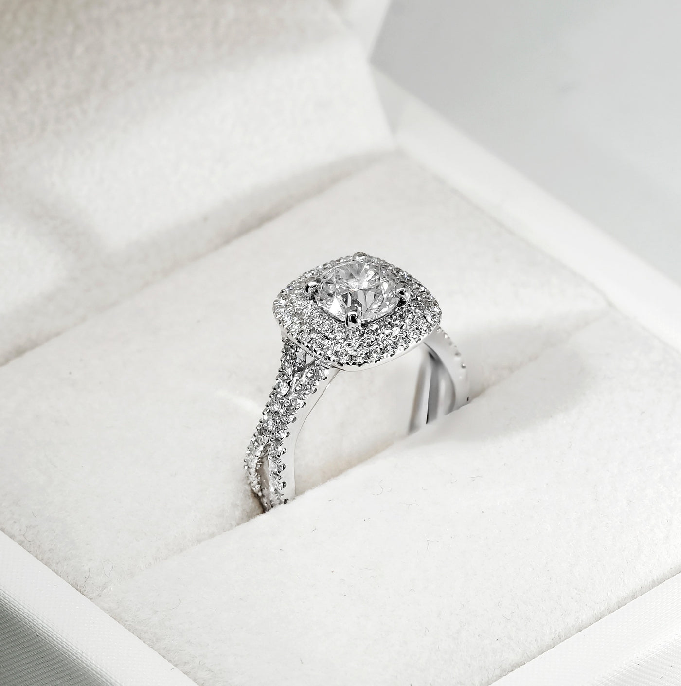 Lab Grown Diamond Double Halo Engagement Ring - Olivia