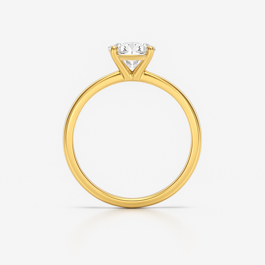 The Venice Ring - Low Set Round Solitaire - Lab Grown Diamond