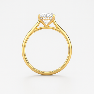 The Ophelia Ring - Cathedral Set with Hidden Halo - Lab Grown Diamond