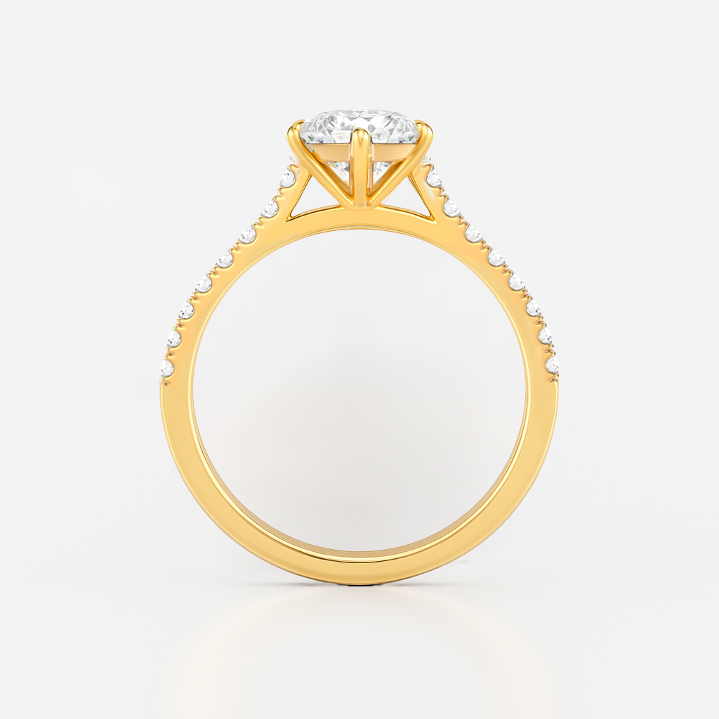 The Vivienne Ring – Cathedral-Set with Pavé Shoulders