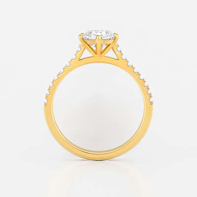 The Vivienne Ring – Cathedral-Set with Pavé Shoulders