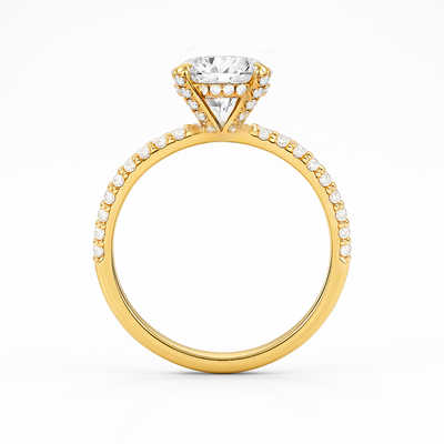 The Aurora Ring - Hidden Halo and Diamond Band