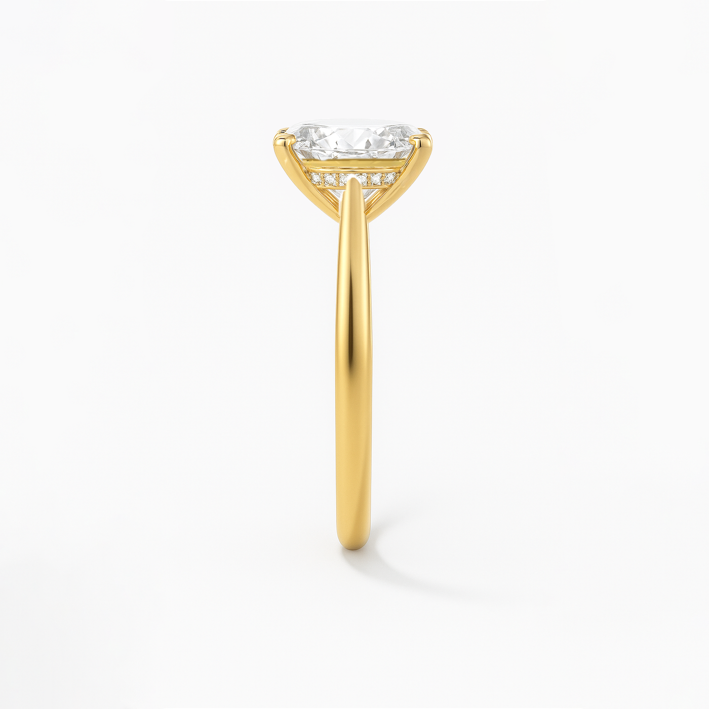 The Brescia Ring - Hidden Halo Cathedral Radiant Solitaire