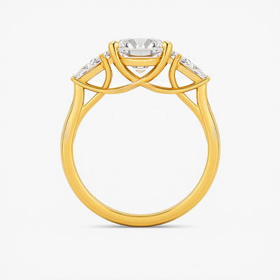 The Alice Ring - Trilogy with Kite Side Stones - Lab Grown Diamond