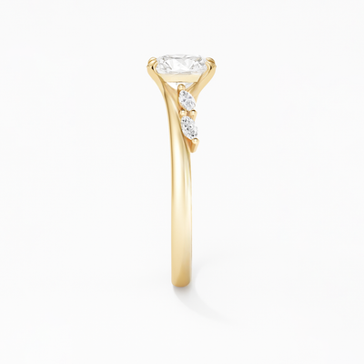 The Melanie Ring - Oval Diamond with Marquise Accents