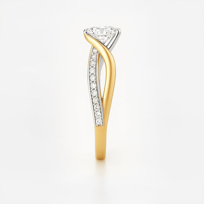 The Valencia Ring - Twist Engagement Ring Two-Tone Gold - Lab Grown Diamond
