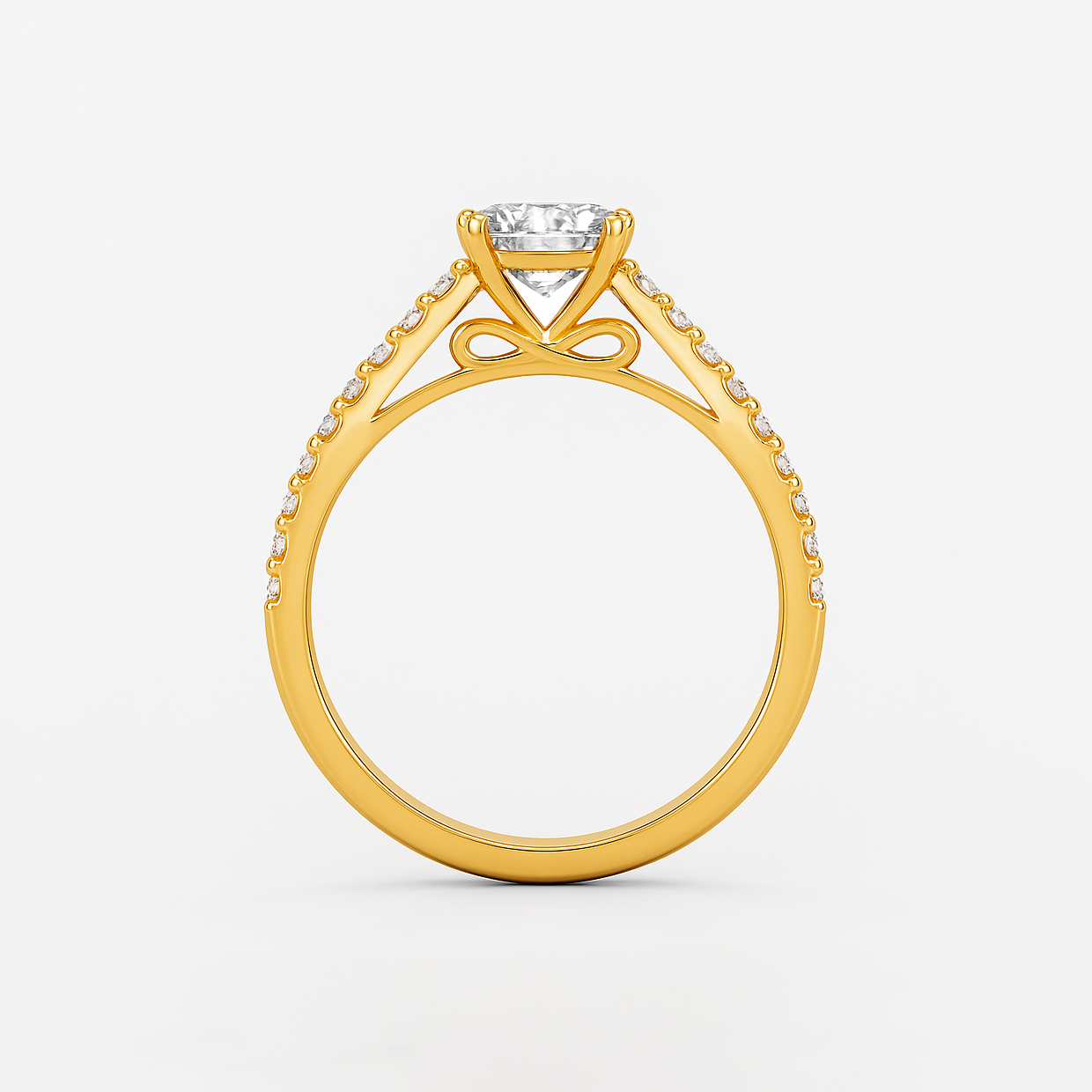 The June Ring - Accented Infinity-Inspired with Fine Pave Band