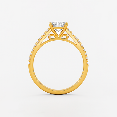 The June Ring - Accented Infinity-Inspired with Fine Pave Band