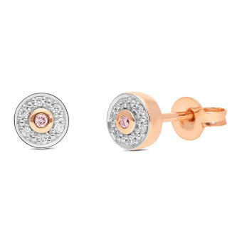 Pink Caviar Diamond Earrings