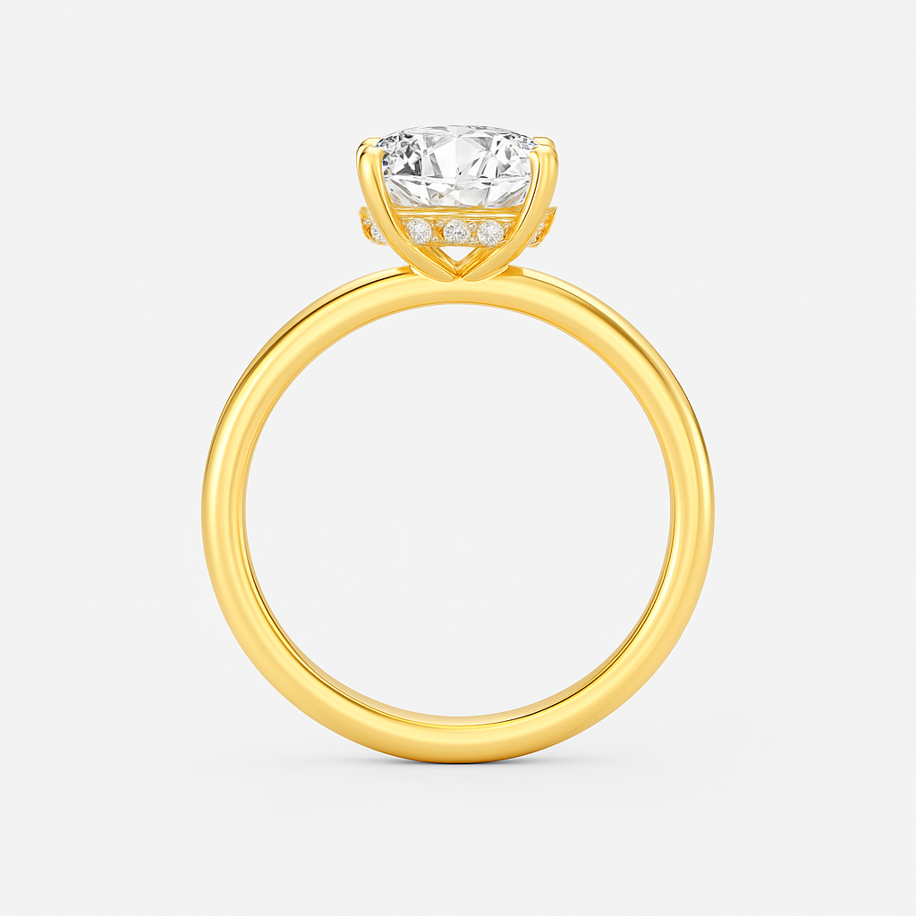 The Siena Ring - Hidden Halo Round Solitaire