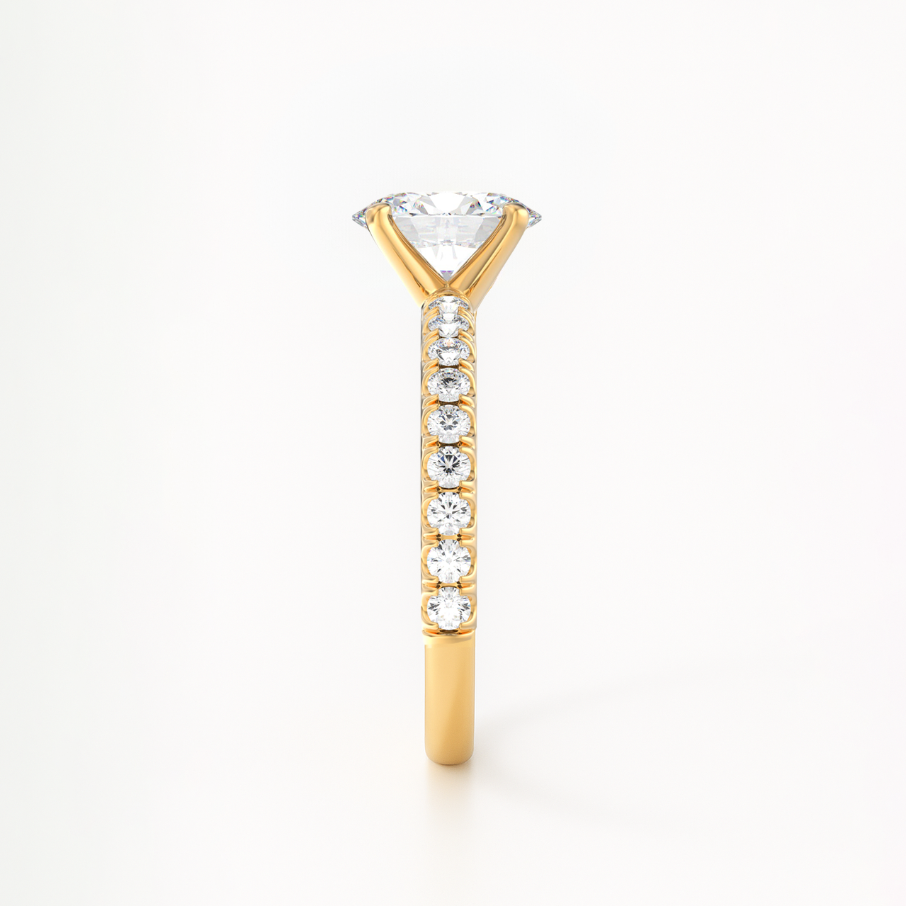 The Florence Ring - Oval with Fine Pave Band