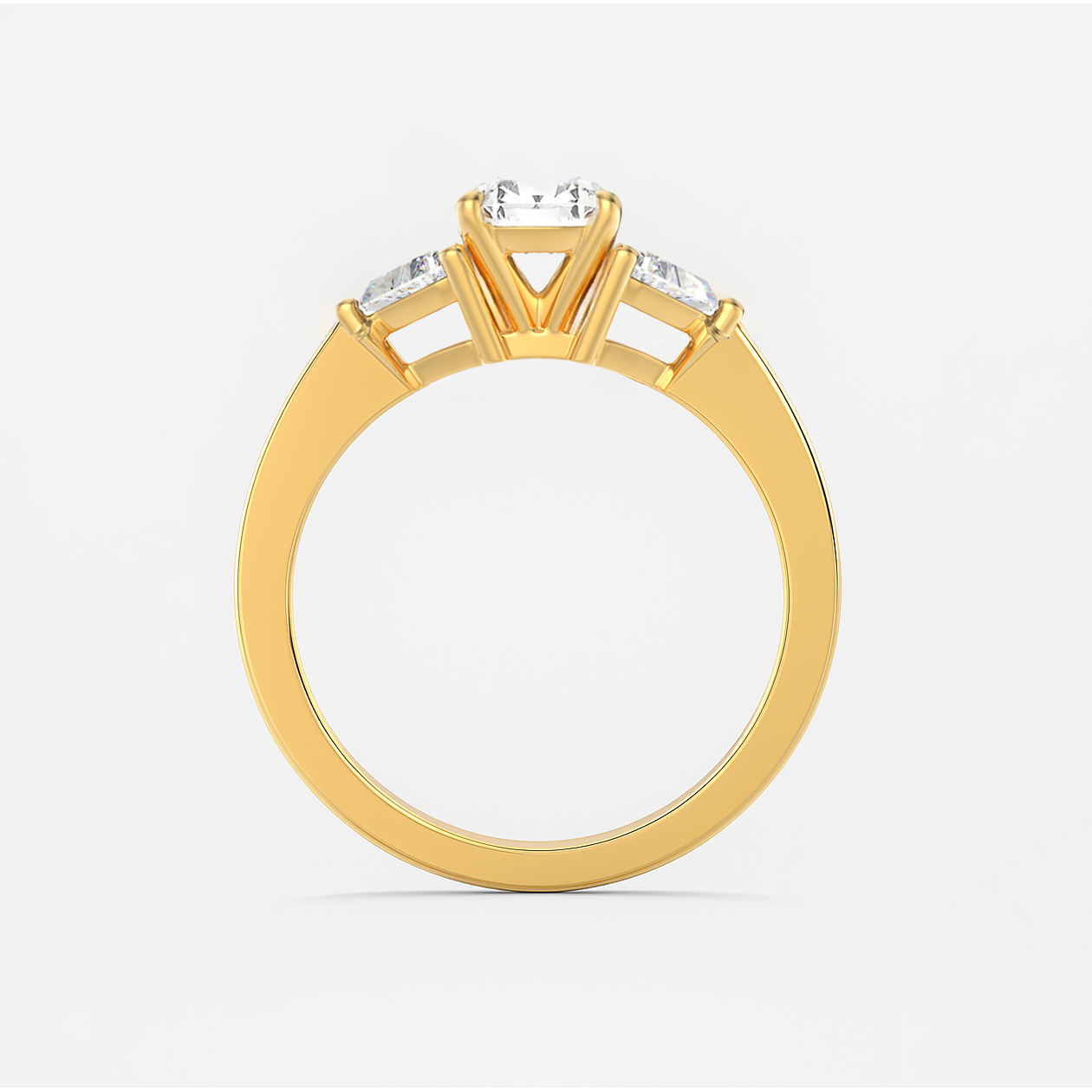 The Charlotte Ring - Lab Grown Diamond Trilogy Ring with Trillion Sides