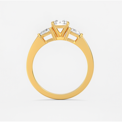 The Charlotte Ring - Lab Grown Diamond Trilogy Ring with Trillion Sides