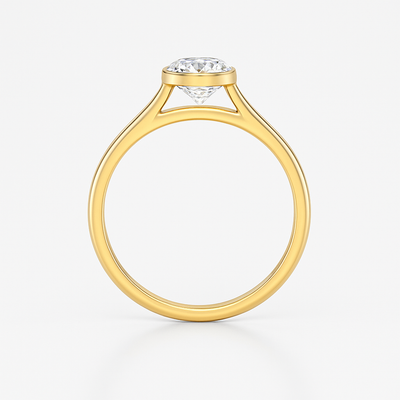 The Seville Ring - Bezel Set Cathedral Round Solitaire - Lab Grown Diamond