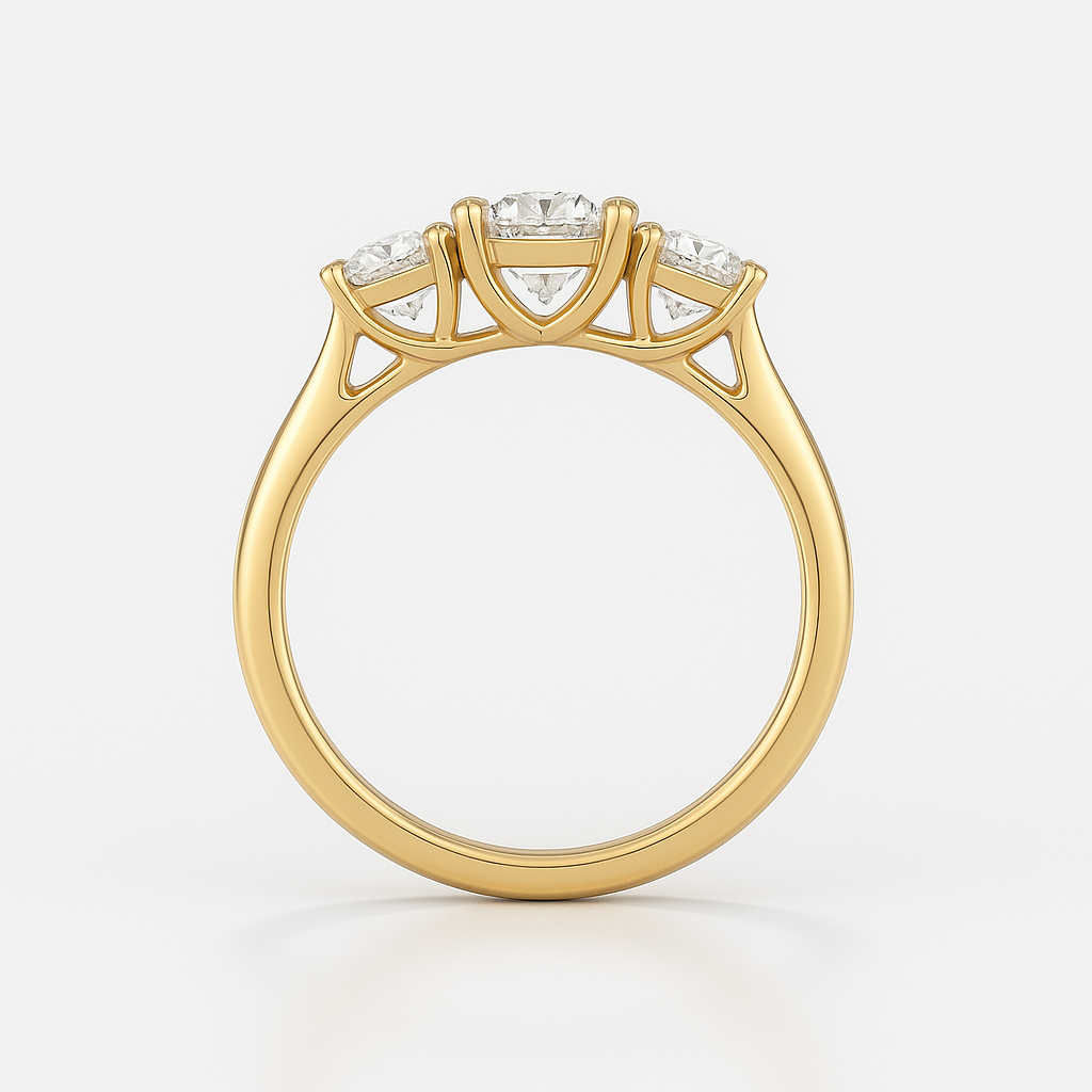 The Adelaide Ring - Trilogy With Round Side Stones