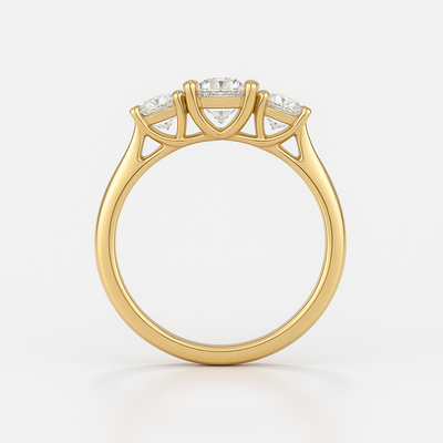 The Adelaide Ring - Trilogy With Round Side Stones