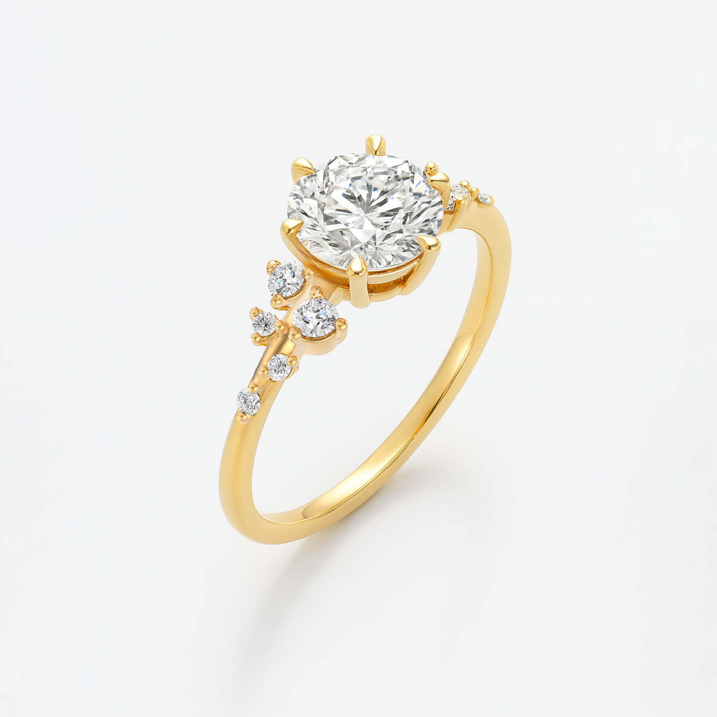 The Maria Ring -  Lab Grown Diamond with Round Brilliant Accents