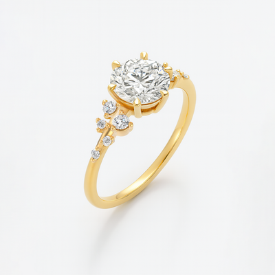 The Maria Ring -  Lab Grown Diamond with Round Brilliant Accents